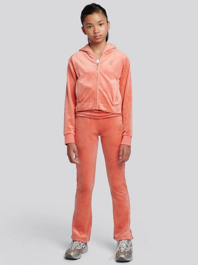 Детские джоггеры с поясом на манжете из велюра Juicy Couture, Burnt Sienna — фото 3