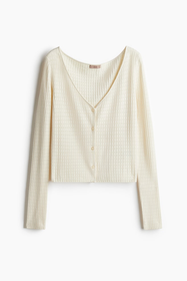 

Кардиган ажурной вязки H&M, бежевый