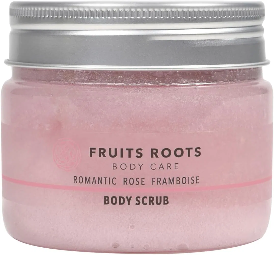 Скраб для тела сахарный Fruit Roots, с ароматом розы и малины, 180 мл