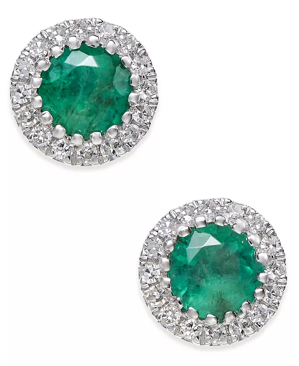 

Серьги-Гвоздики с сапфирами (5/8 карата) и бриллиантами (1/10 карата) из 14-каратного белого золота (также доступны с рубинами и изумрудами) Macy'S, emerald