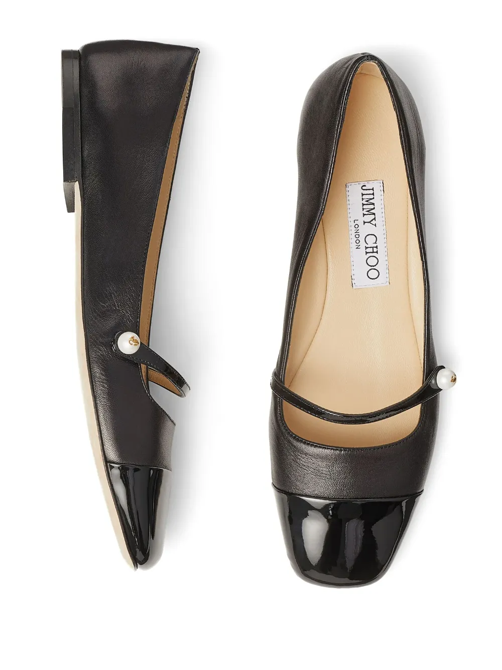 Балетки Elisa с квадратным носком JIMMY CHOO, черный — фото 4