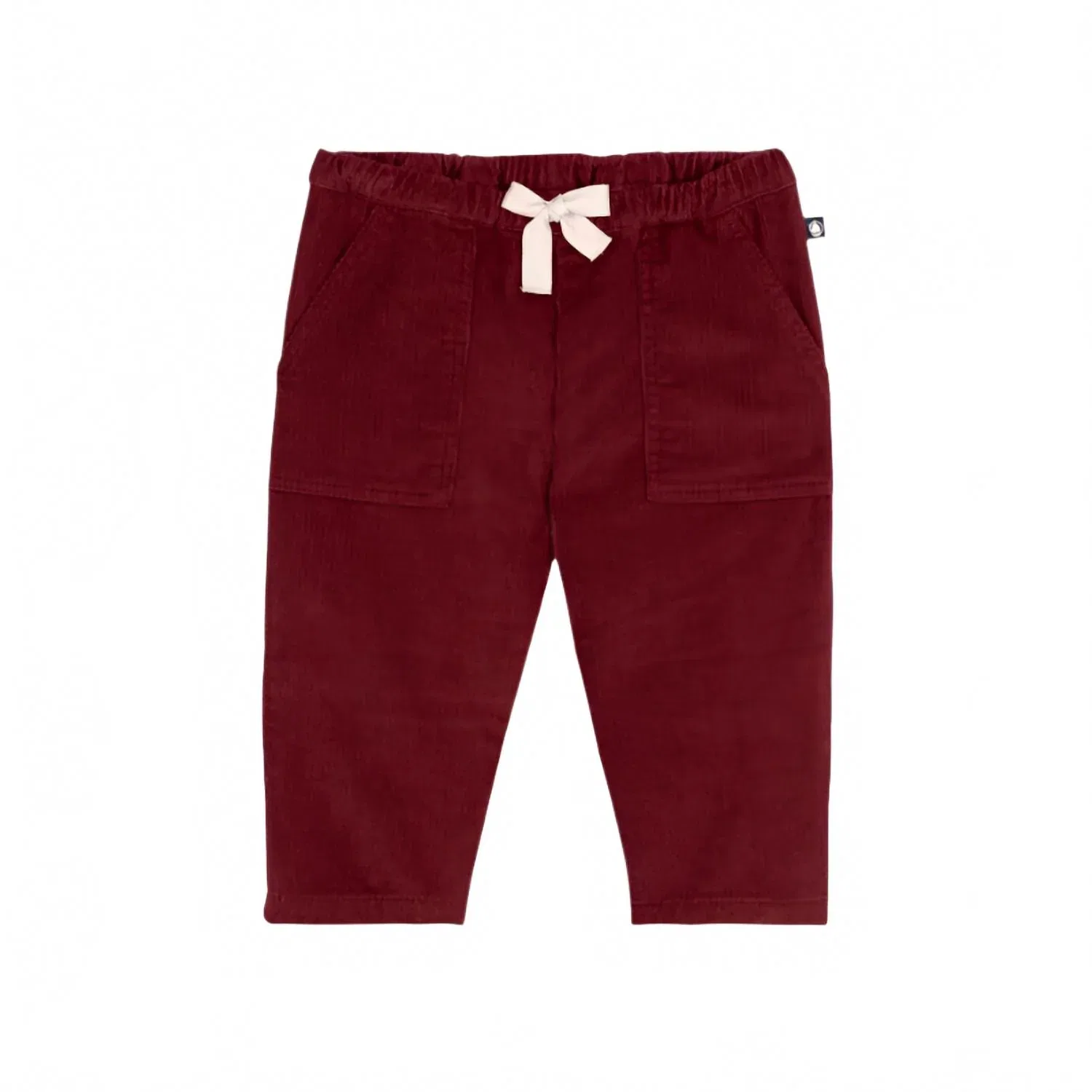 Petit Bateau Детские вельветовые брюки с карманами, бордового цвета