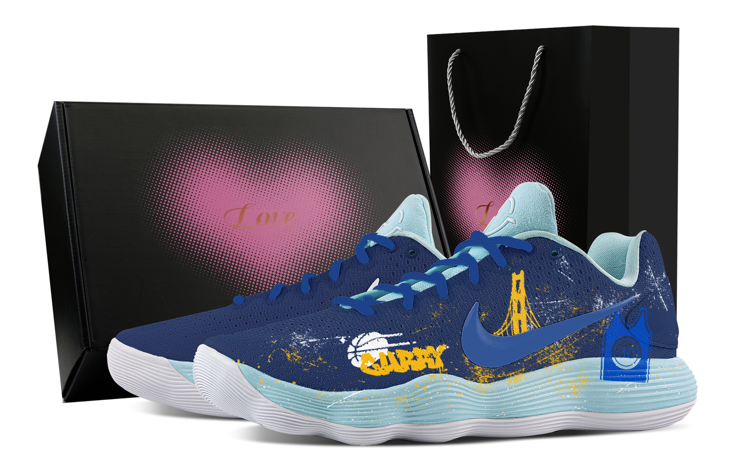 

Nike Hyperdunk 2017 Golden State Wave, технология Heart Box Cushioning, поддержка, низкие баскетбольные кроссовки мужские