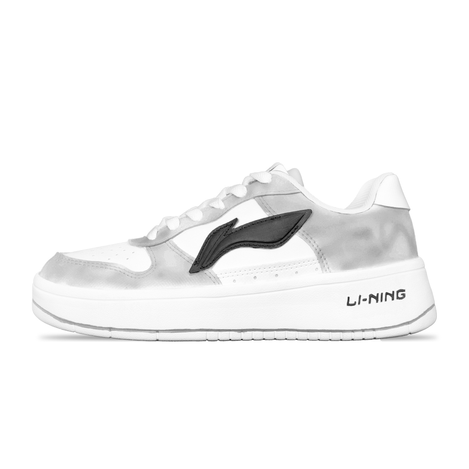

Кроссовки для скейтбординга Li Ning Floating Boat с амортизацией, износостойким покрытием и противоскользящим покрытием, низкие, унисекс, белые и черные