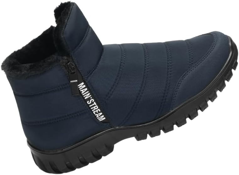 

Мужские утепленные и утолщенные теплые хлопковые ботинки с двойной молнией и высокими каблуками - модные зимние сапоги Hoalox, синий