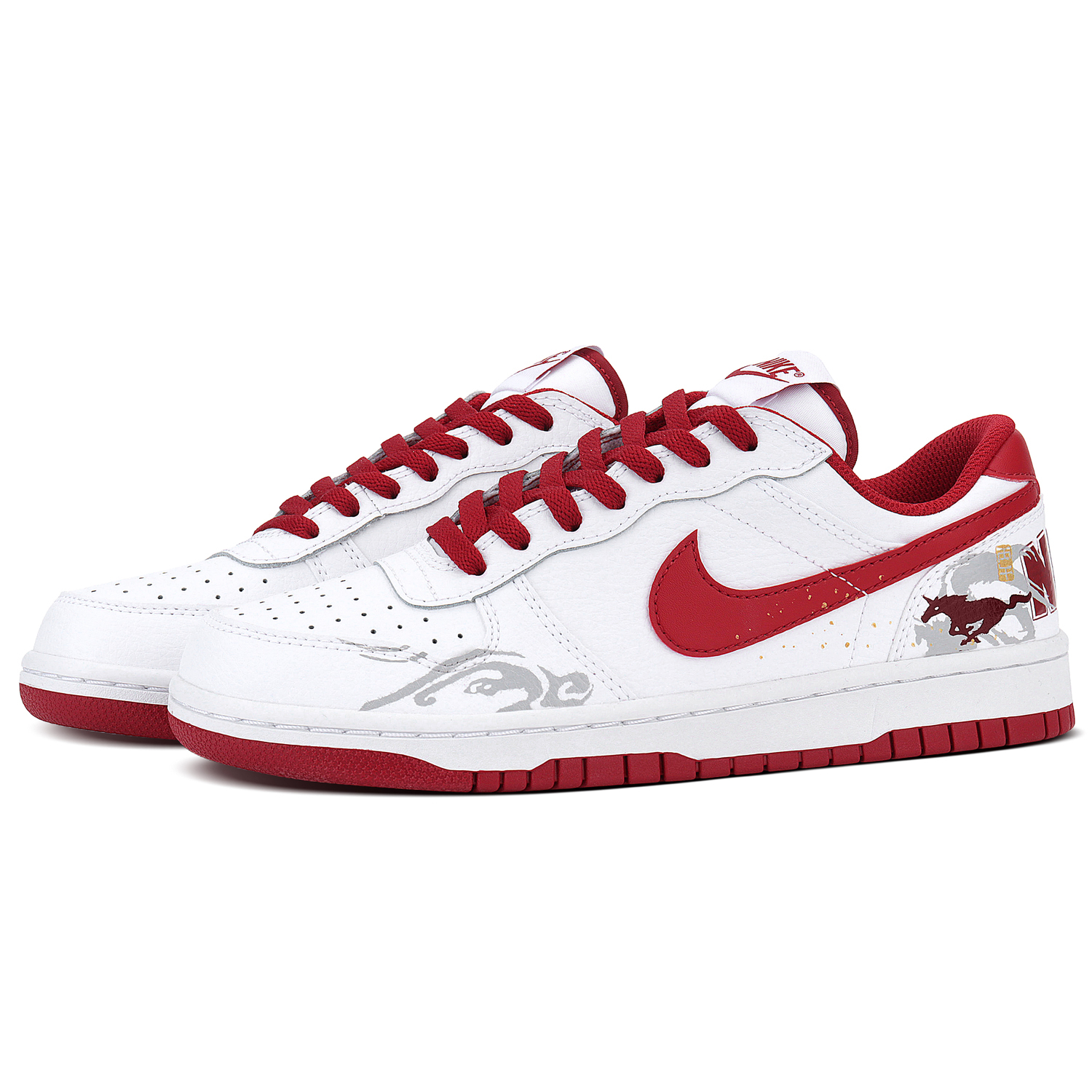 Nike Big Low Lu Low top Skateboard Shoes мужские красные белые — фото 4