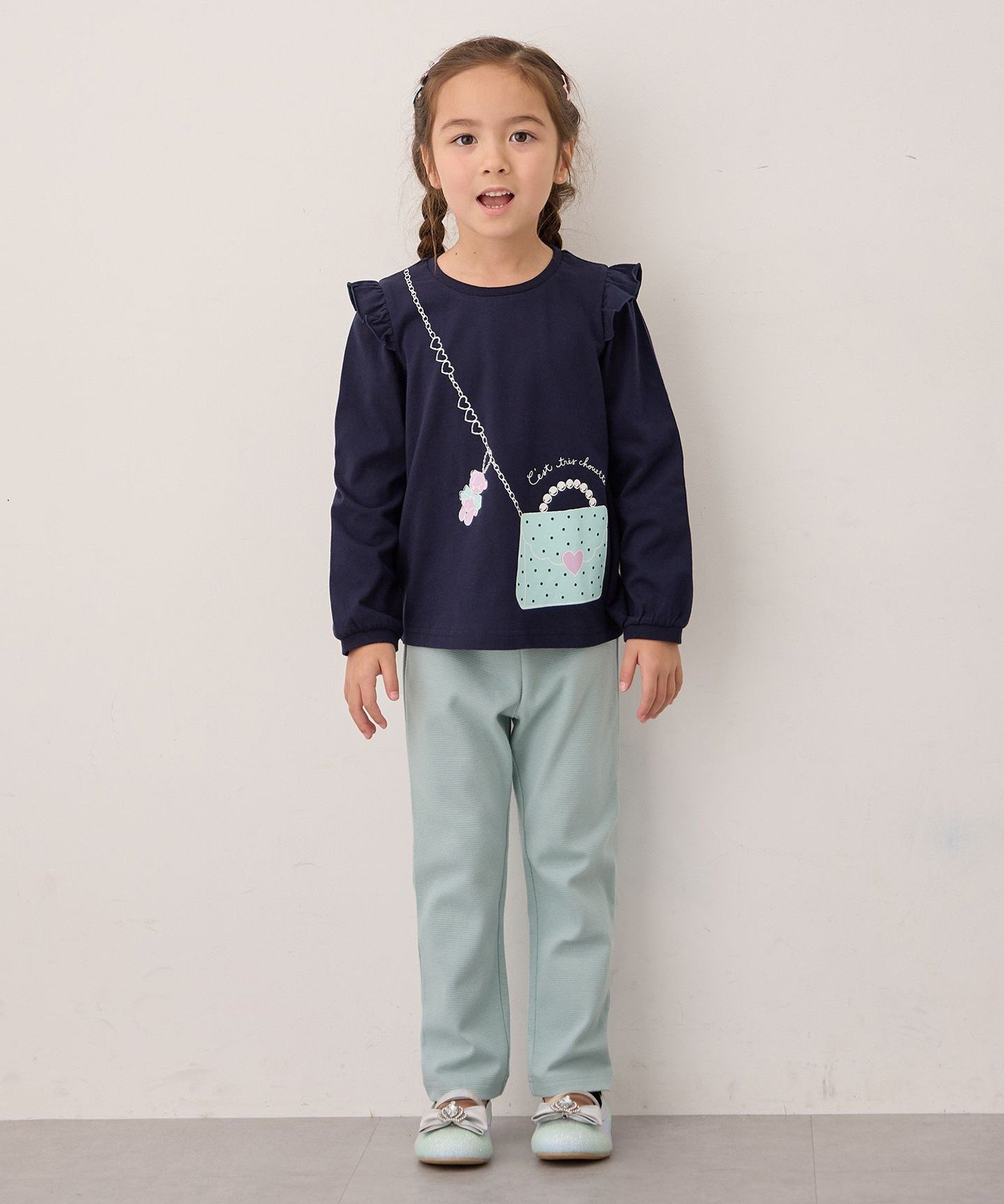 Футболка с длинным рукавом 7days Print ANY KIDS, Navy x Pochette [075] — фото 2
