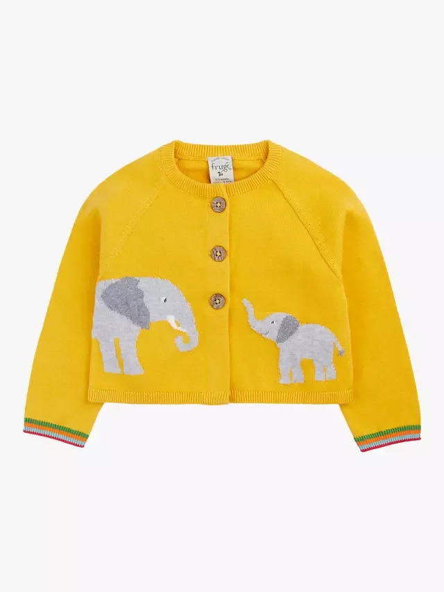 Детский кардиган Слоненок Бонни, желтый Frugi