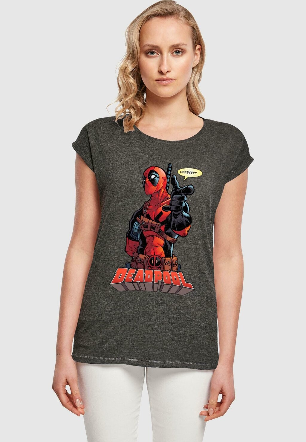 

Футболка с принтом DEADPOOL HEY YOU ABSOLUTE CULT, темно-серый
