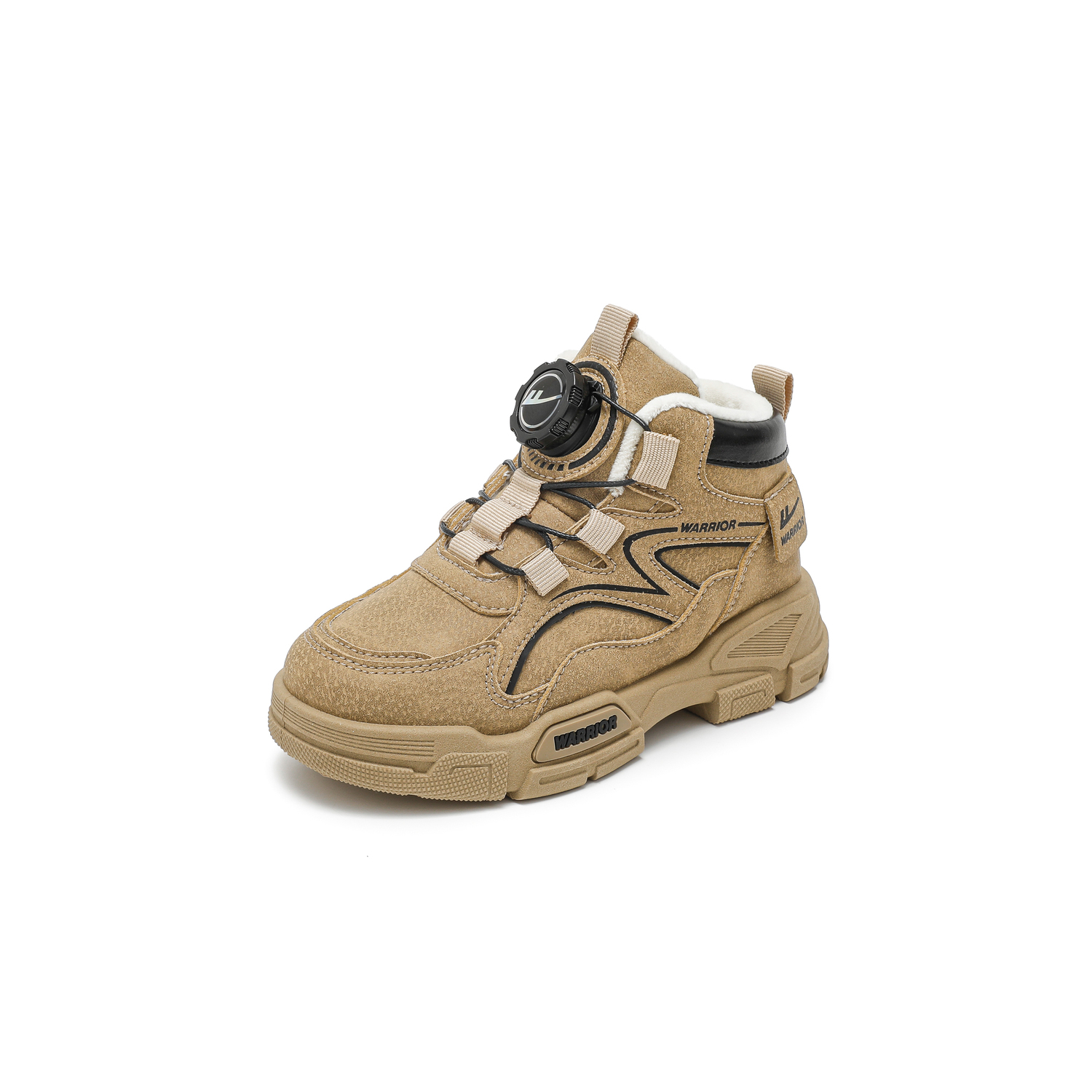 WARRIOR Утепленные ботинки Kids' High Top на синтетической коже с утолщенной подкладкой из флиса, противоскользящей подошвой и амортизацией — фото 4