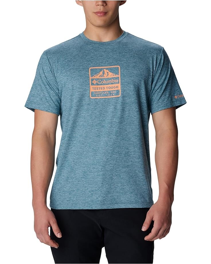

Футболка Columbia Kwick Hike Graphic, цвет Cloudburst/Tested Tough PDX