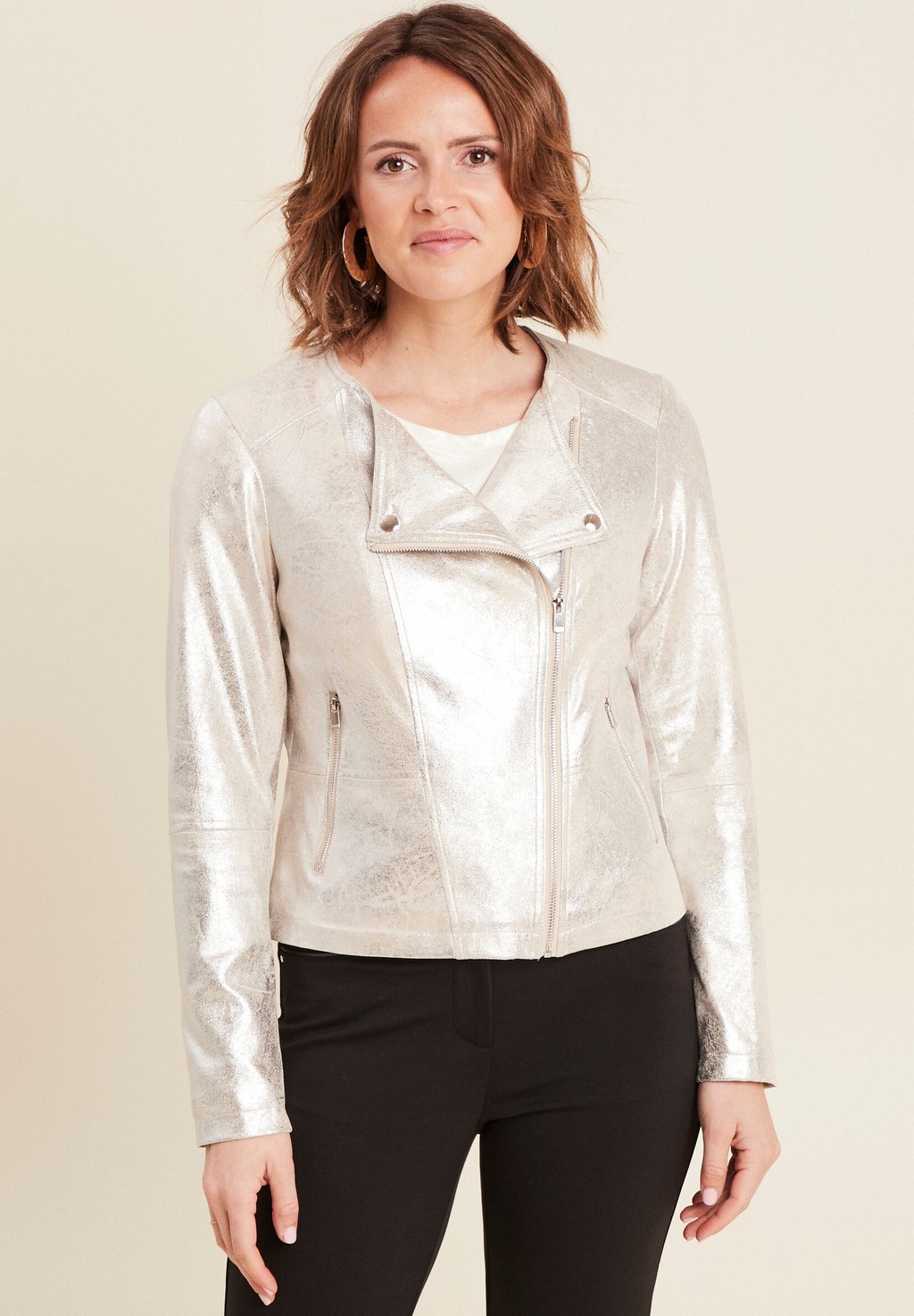 

Куртка из искусственной кожи GERADE MIT REISSVERSCHLUSS - Blazer Breal, серебряный