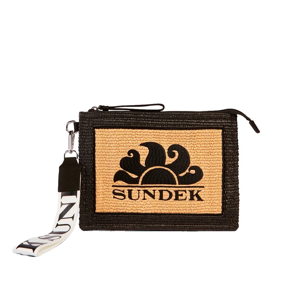 

Сумка Sundek Raffia with embroidered logo, черный