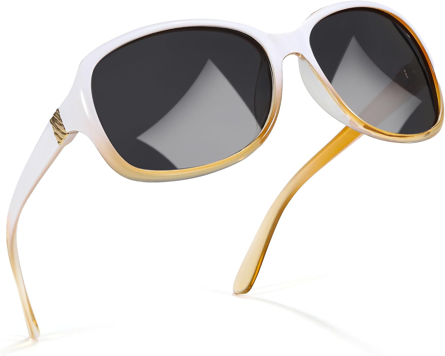 

Поляризованные солнцезащитные очки SIPHEW для женщин | Винтажные квадратные солнцезащитные очки с защитой от УФ-излучения UV400 | Женские солнцезащитные очки с обтекаемой формой, A29 White/Grey Polarized Sunglasses