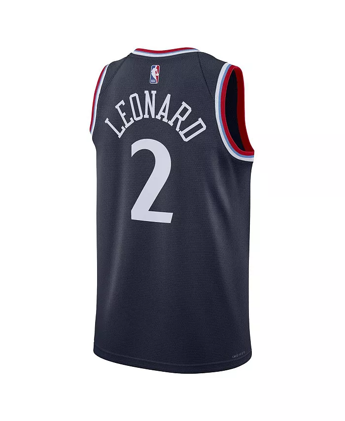 Мужская и женская баскетбольная майка Kawhi Leonard LA Clippers 2024/25 Swingman в синем цвете - Icon Edition Nike — фото 2