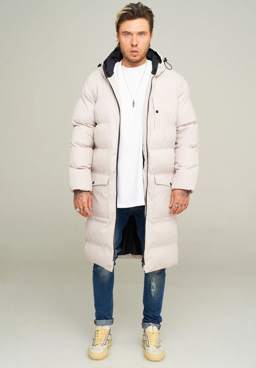 

Behype парка "LONGLINE PUFFER PARKA", с капюшоном, бежевый