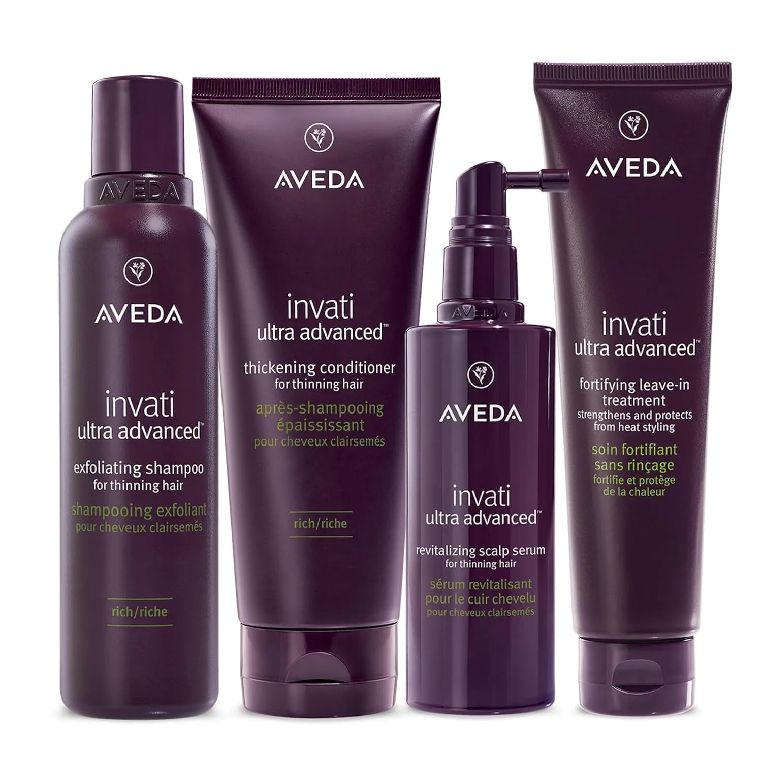 Aveda Invati Ultra Advanced Exfoliating Shampoo Rich, шаг 1 из 4, уменьшает выпадение волос на 77%, для средних и густых редеющих волос, нормальная и жирная кожа головы, 94% натуральных ингредиентов