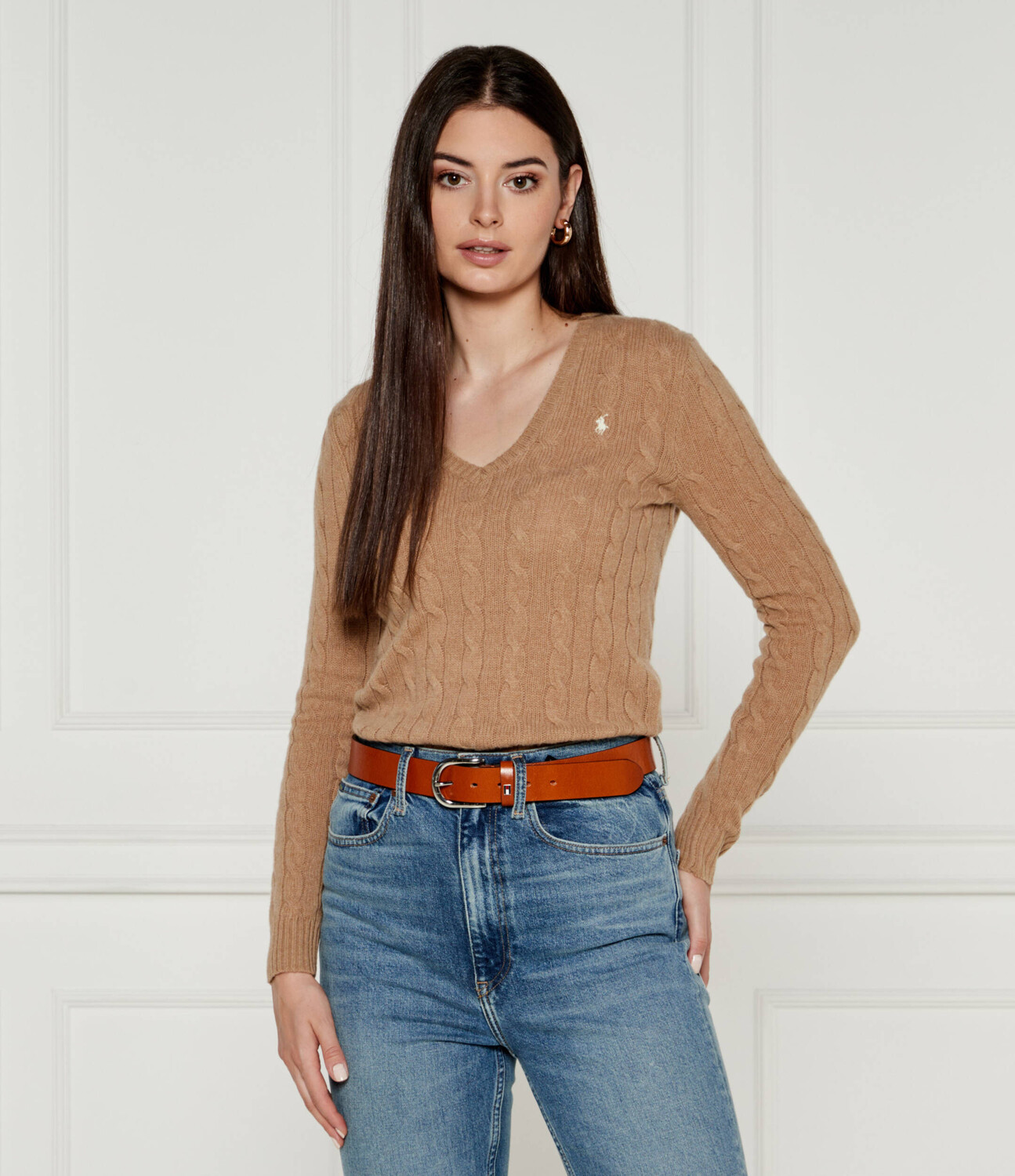 

Свитер из шерсти POLO RALPH LAUREN KIMBERLY Regular Fit, коричневый