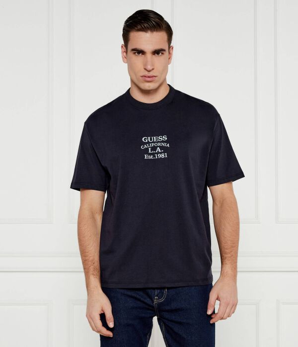 

Футболка с вышивкой Classic fit Guess Jeans, синий