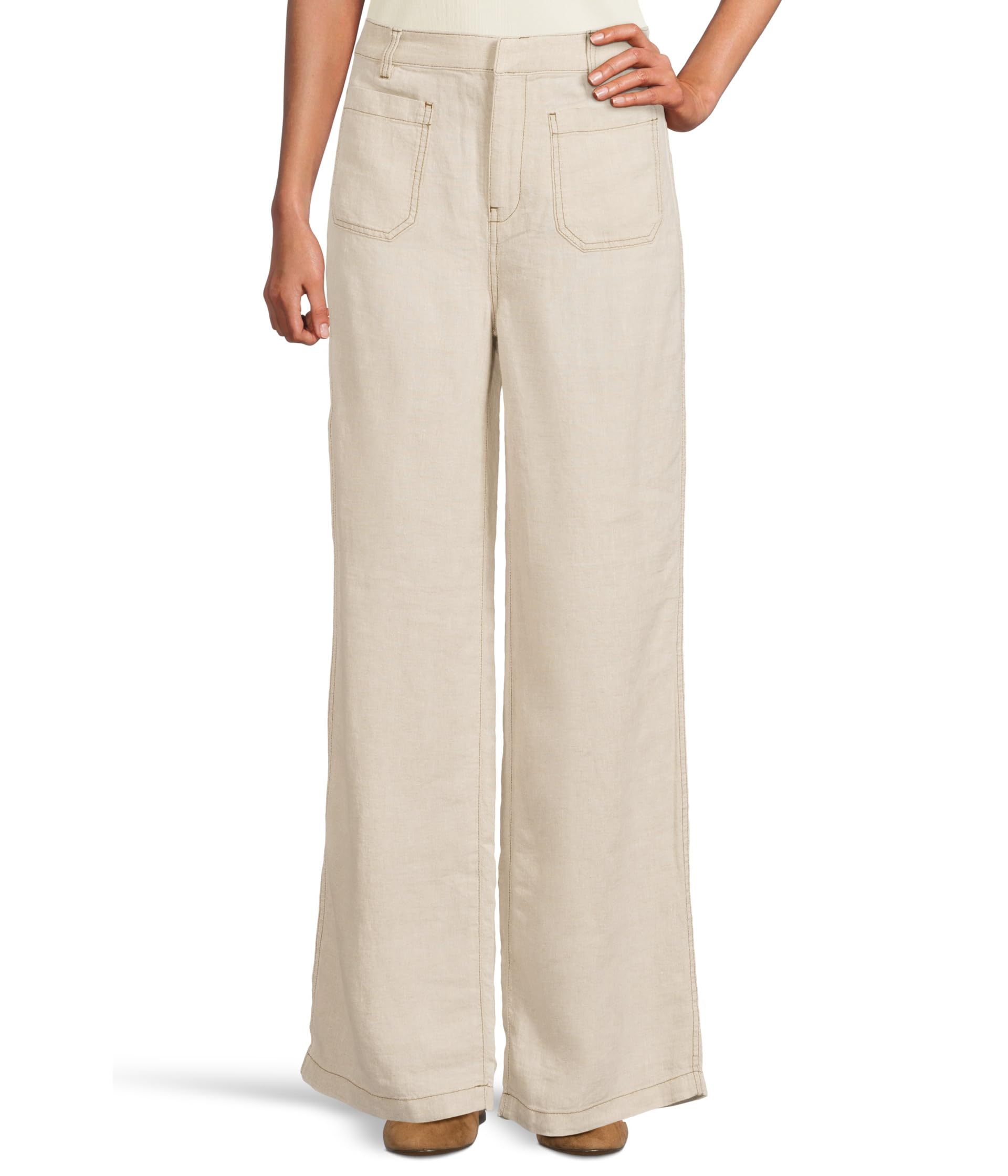 

Брюки Madewell Patch Pocket Flare - 100% Linen, Oat