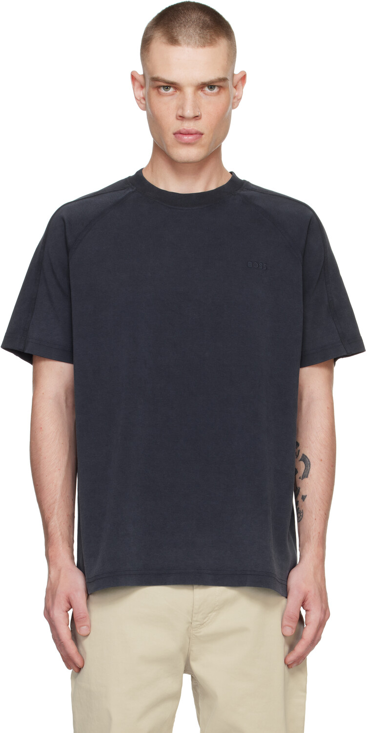 

Футболка с логотипом Navy Raglan BOSS
