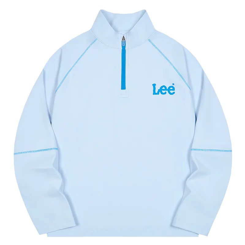 Футболка с воротником стойкой для школьников Lee, Sky Blue