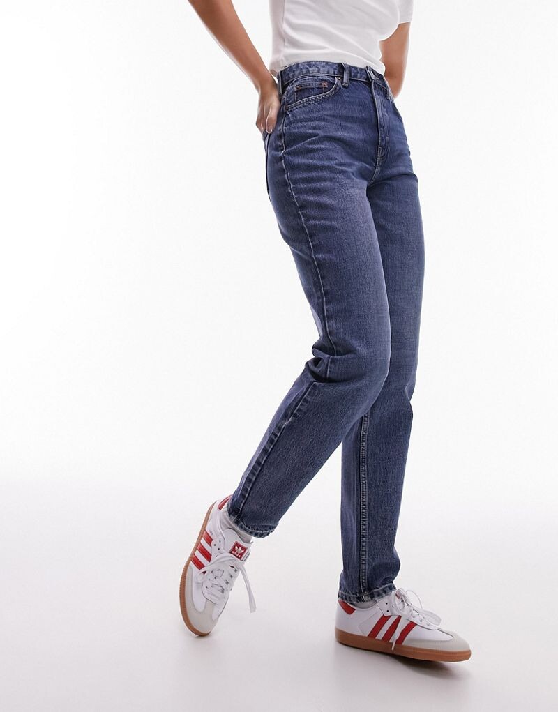 

Голубые джинсы Mom с высокой посадкой Topshop Original