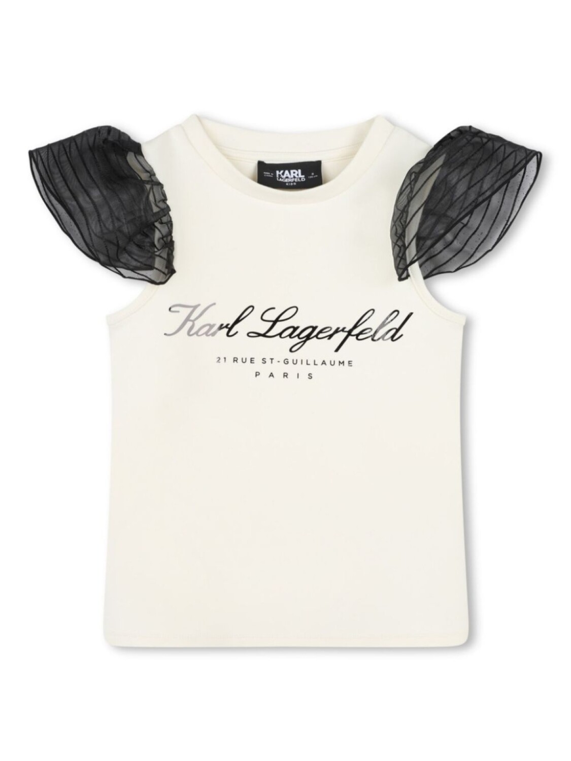 

Karl Lagerfeld Kids футболка с рукавами кап и логотипом, белый