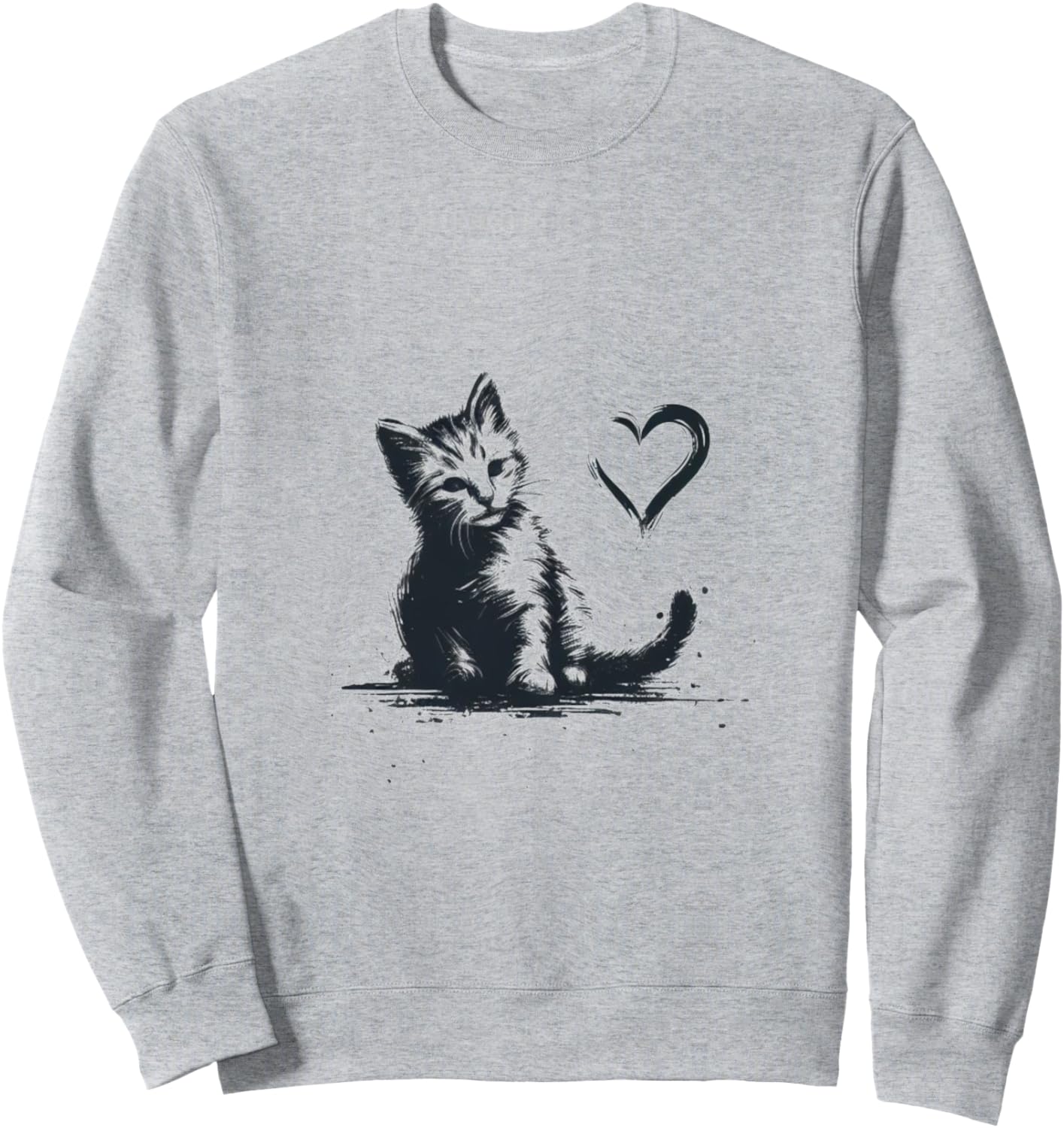 

Толстовка с милым и пушистым дизайном в стиле «Кошачья любовь» Cat Love Designs By Drosoman, серый