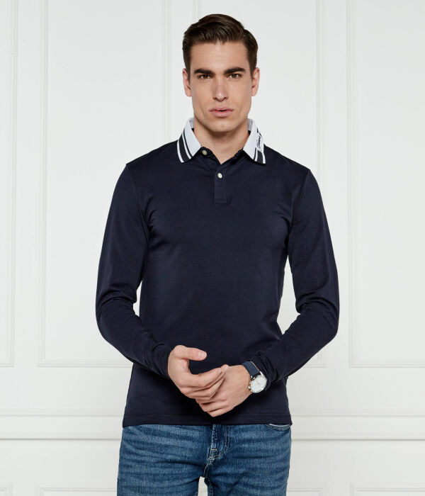 

Поло мужское Guess Jeans с длинными рукавами, синий