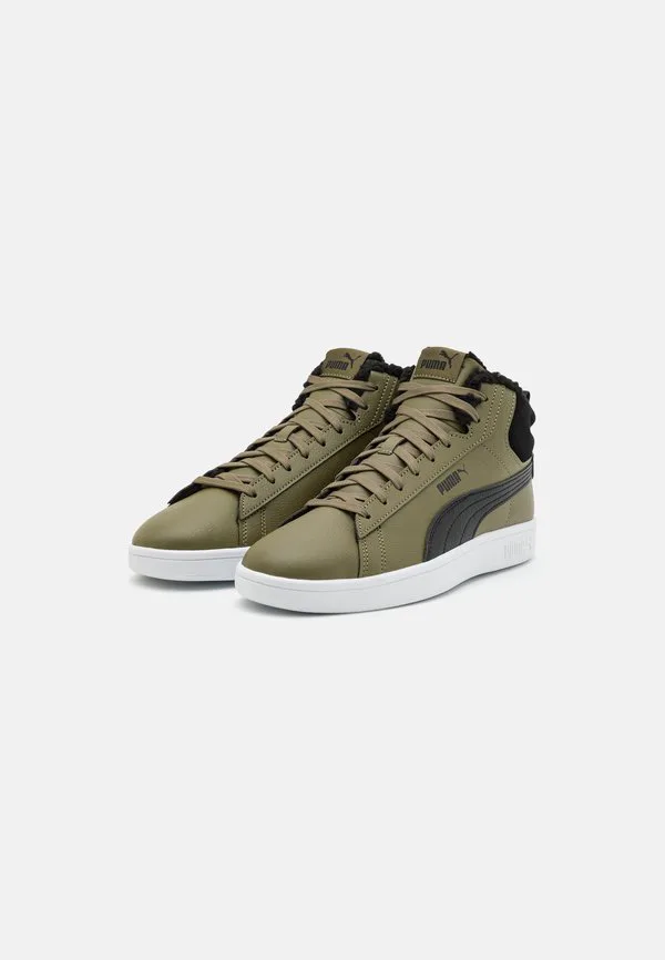 Кроссовки smash 3.0 средней высоты унисекс Puma, Olive Drab/Black/White — фото 2