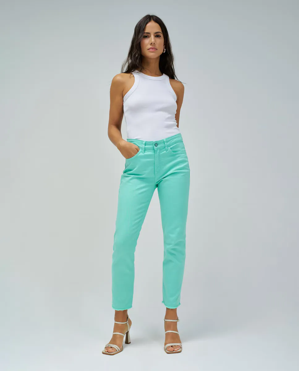 

Женские прямые укороченные джинсы True Cropped Slim Salsa Jeans, светло-зеленый