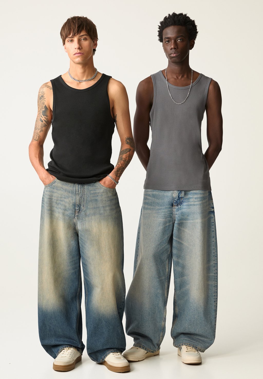 

Топ STRAPPY PACK OF 2 PULL&BEAR, серый