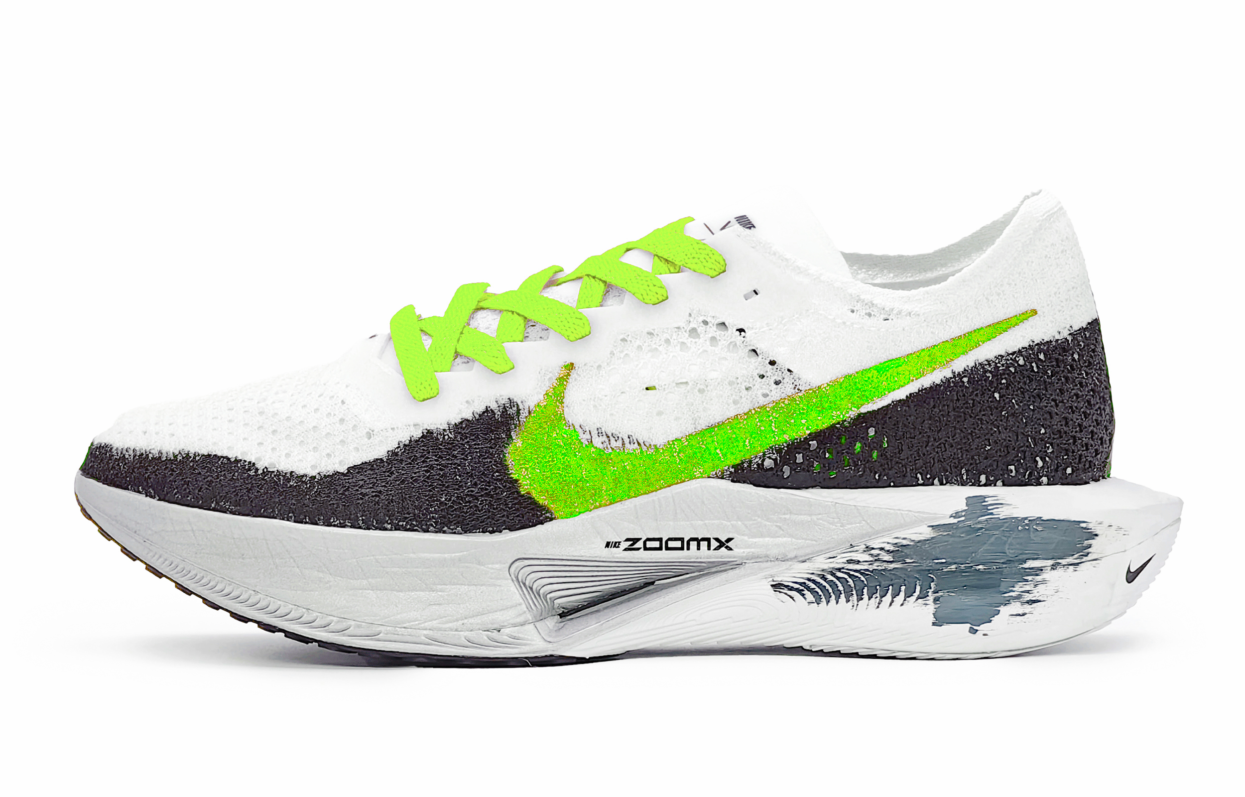 

Кроссовки ZoomX Vaporfly Next% 3 мужские с низким верхом, цвет черный/белый/зеленый Nike