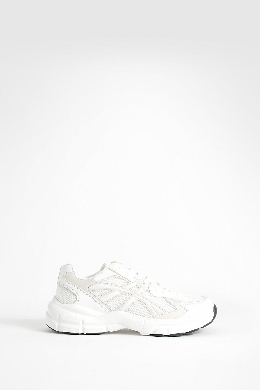 Массивные кроссовки Contrast Stripe Chunky Sporty Dad Trainers boohoo, бежевый — фото 2