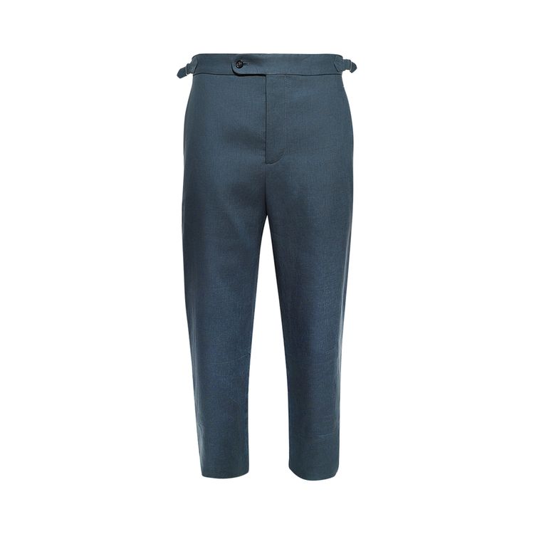 

Брюки Bode Lightweight Linen Side Buckle Trousers 'Teal', синий
