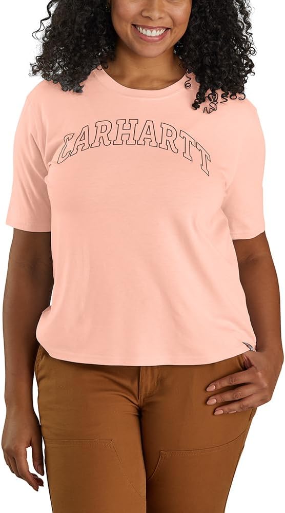 

Футболка Carhartt Women's 106186 Women's Tencel Fiber Series Loose Fit Lightw, Tropical Peach, Оранжевый, Футболка Carhartt Women's 106186 Women's Tencel Fiber Series Loose Fit Lightw, Tropical Peach
