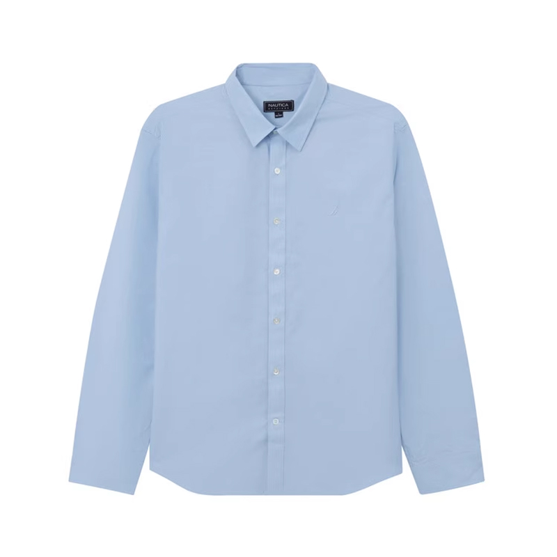 

Мужская рубашка с отворотом, умеренной длины Nautica, sky синий