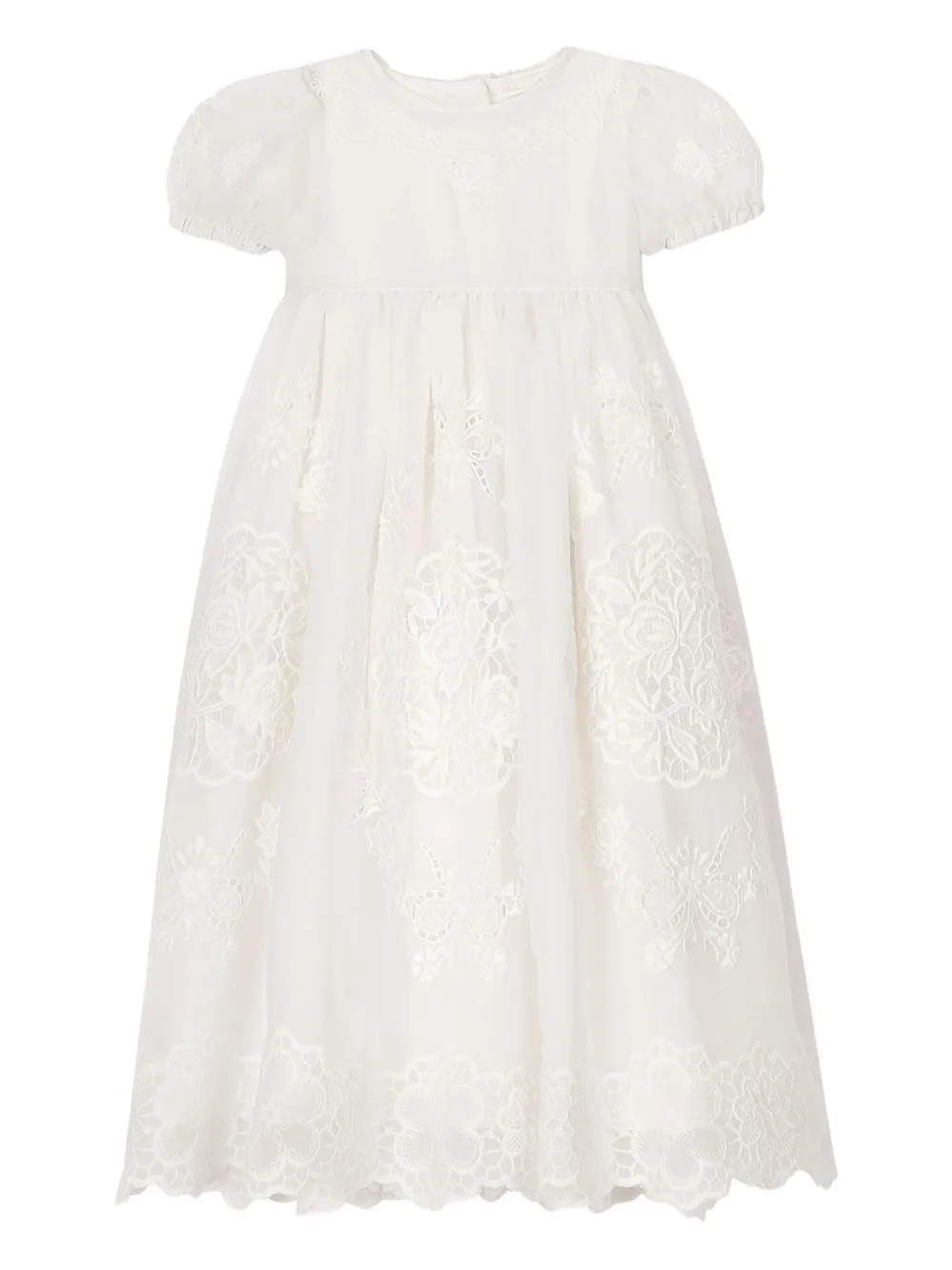 

Крестильное платье с вышитыми рукавами-буфами Dolce & Gabbana Kids, белый