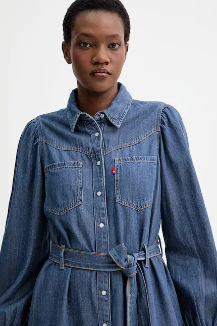 Платье джинсовое JOURNEY LS MAXI Levi's, синий — фото 4