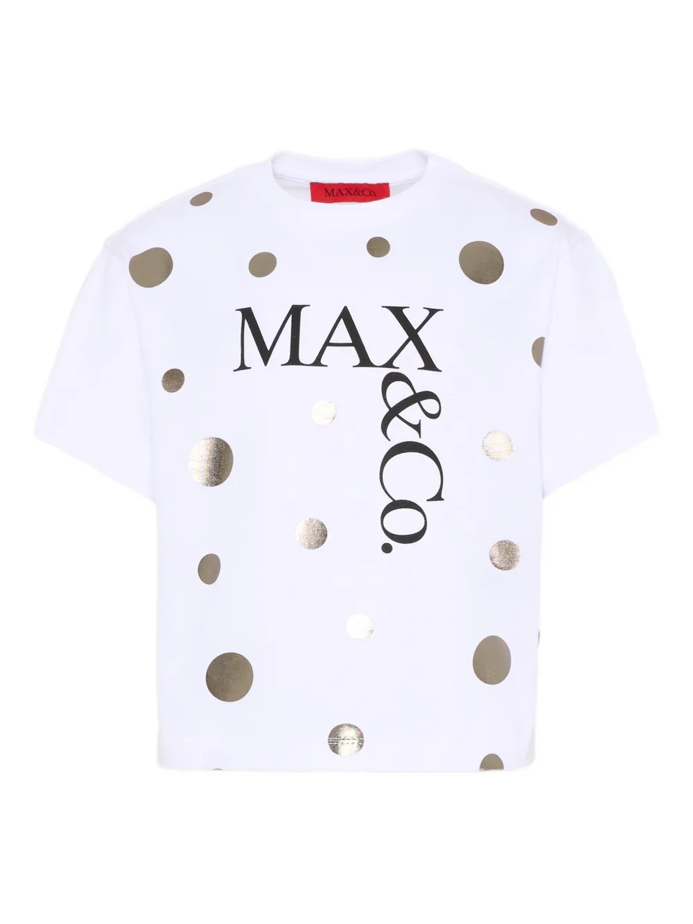 

Футболка в горошек с короткими рукавами Max&Co. Kids, белый