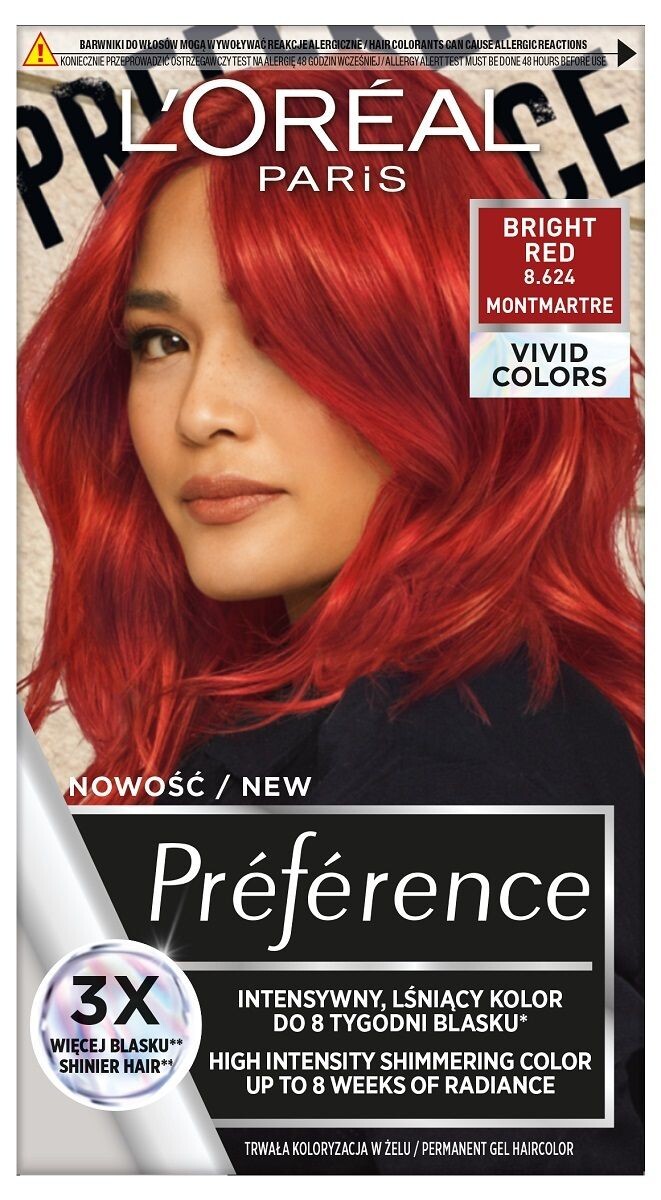 

Краска для волос L’Oréal Preference 8.624 Bright Red, 1 шт