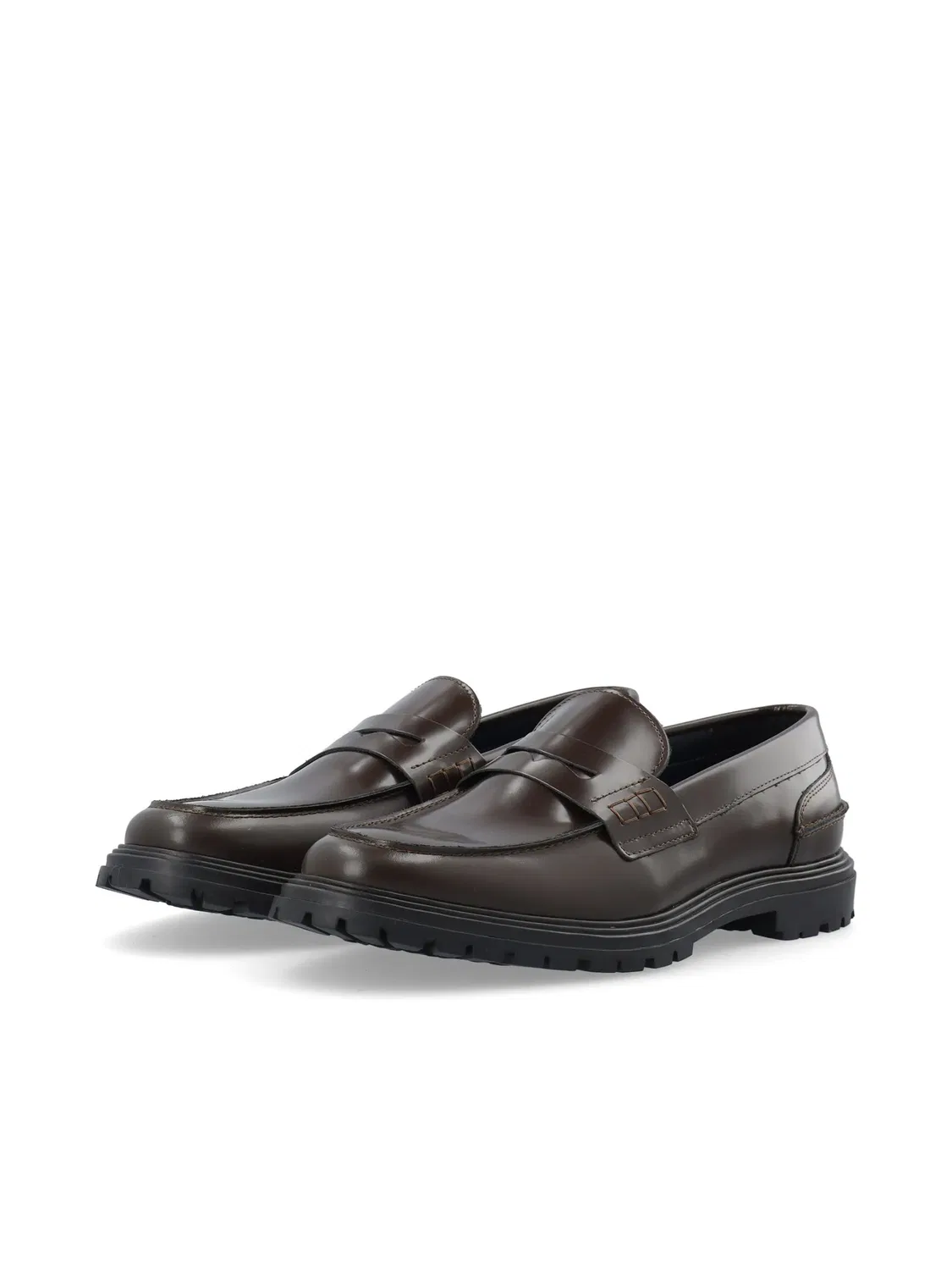 Мокасины Penny Loafer из кожи Bianco темно-коричневые — фото 3