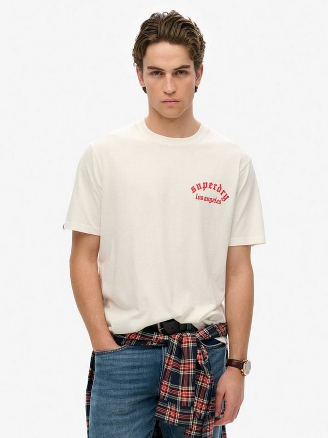 

Свободная футболка с татуировкой neo trad Superdry, цвет Bone White