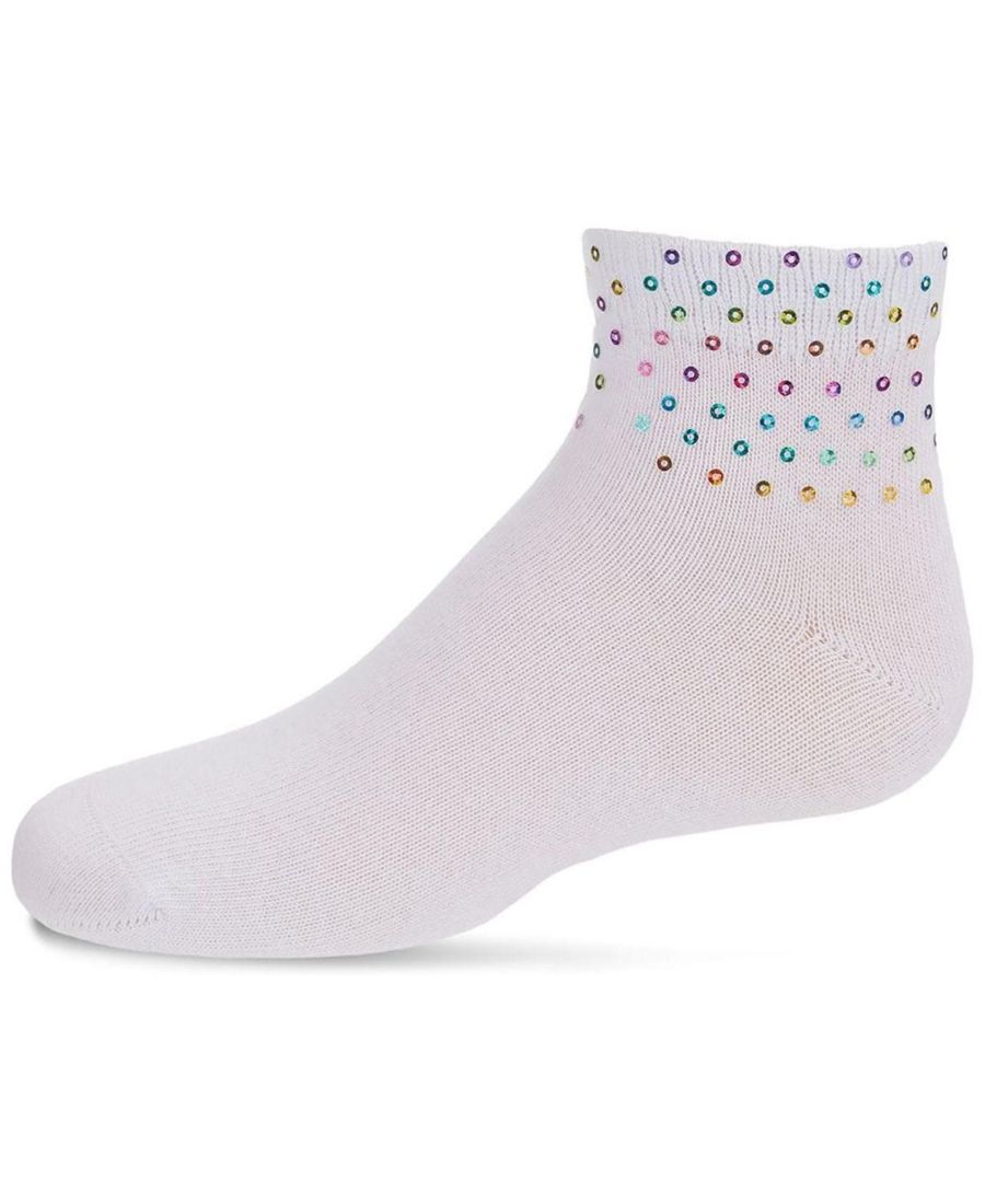 

Разноцветные носки-браслет из хлопковой смеси с пайетками для маленьких девочек MeMoi, White