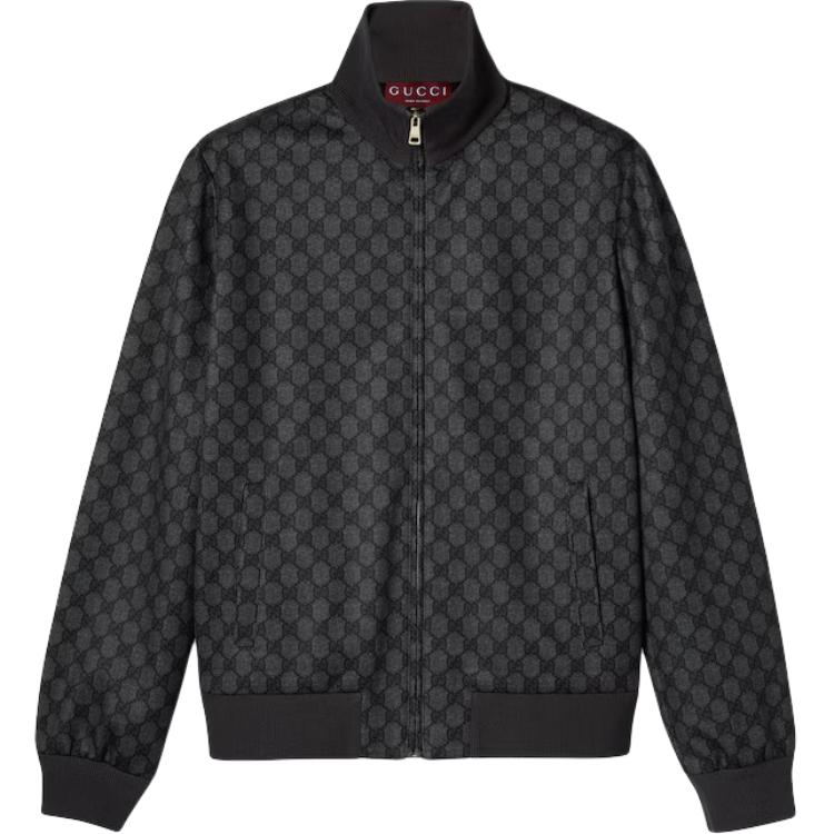 Худи GUCCI Принтованный технический джерси зип, Black — фото 3