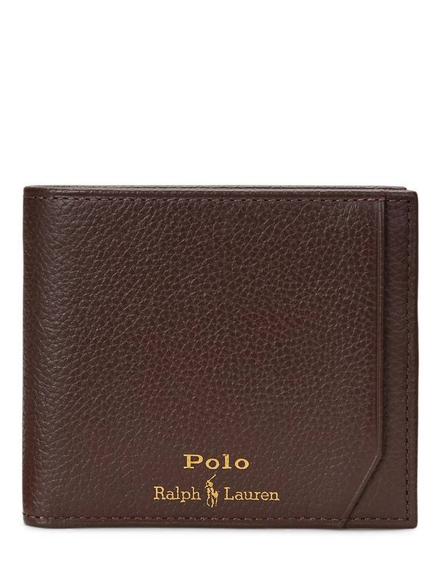 

Кожаный бумажник с логотипом из фольги Ralph Lauren, Dark Brown