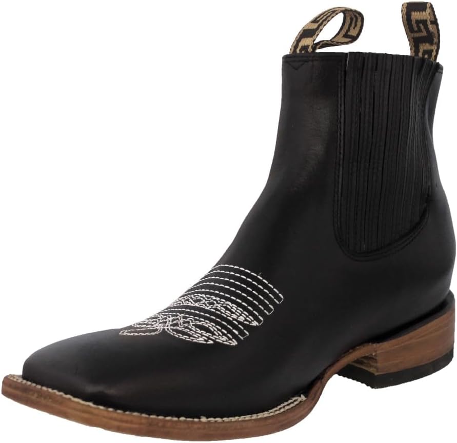 

Мужские черные ботинки челси El Presidente из цельной кожи в ковбойском стиле