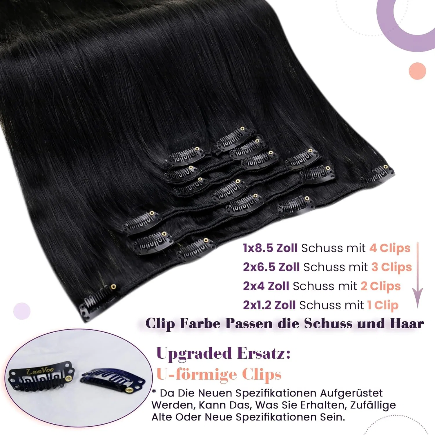 Накладные пряди для волос «Clip-In Remy Hair Extensions» от LaaVoo Laavoo — фото 2