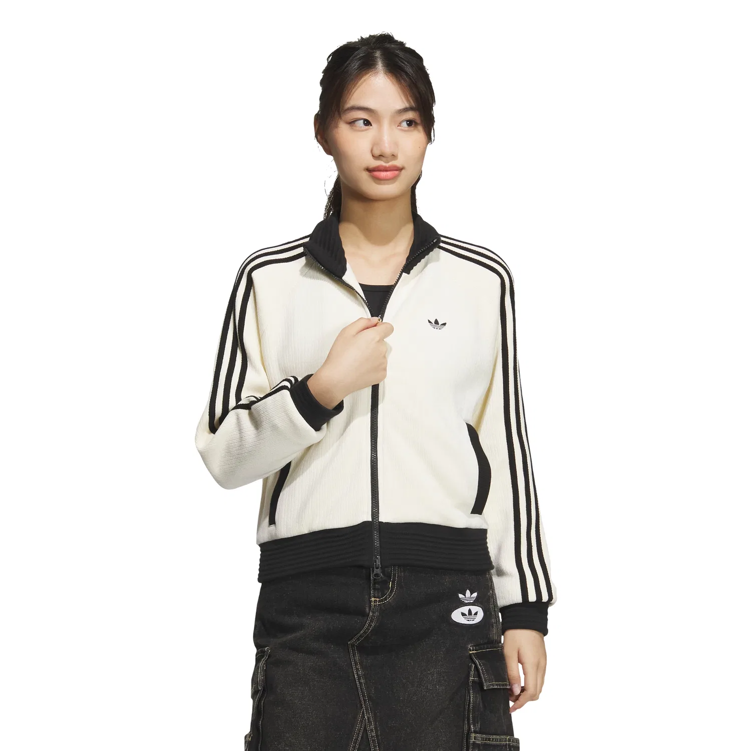 Женская цветная куртка кремово-белого цвета от Adidas — фото 4